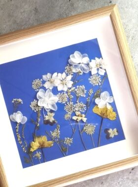 雅致复古田园真花压花装饰相框手作diy礼物生日毕业教师节花礼