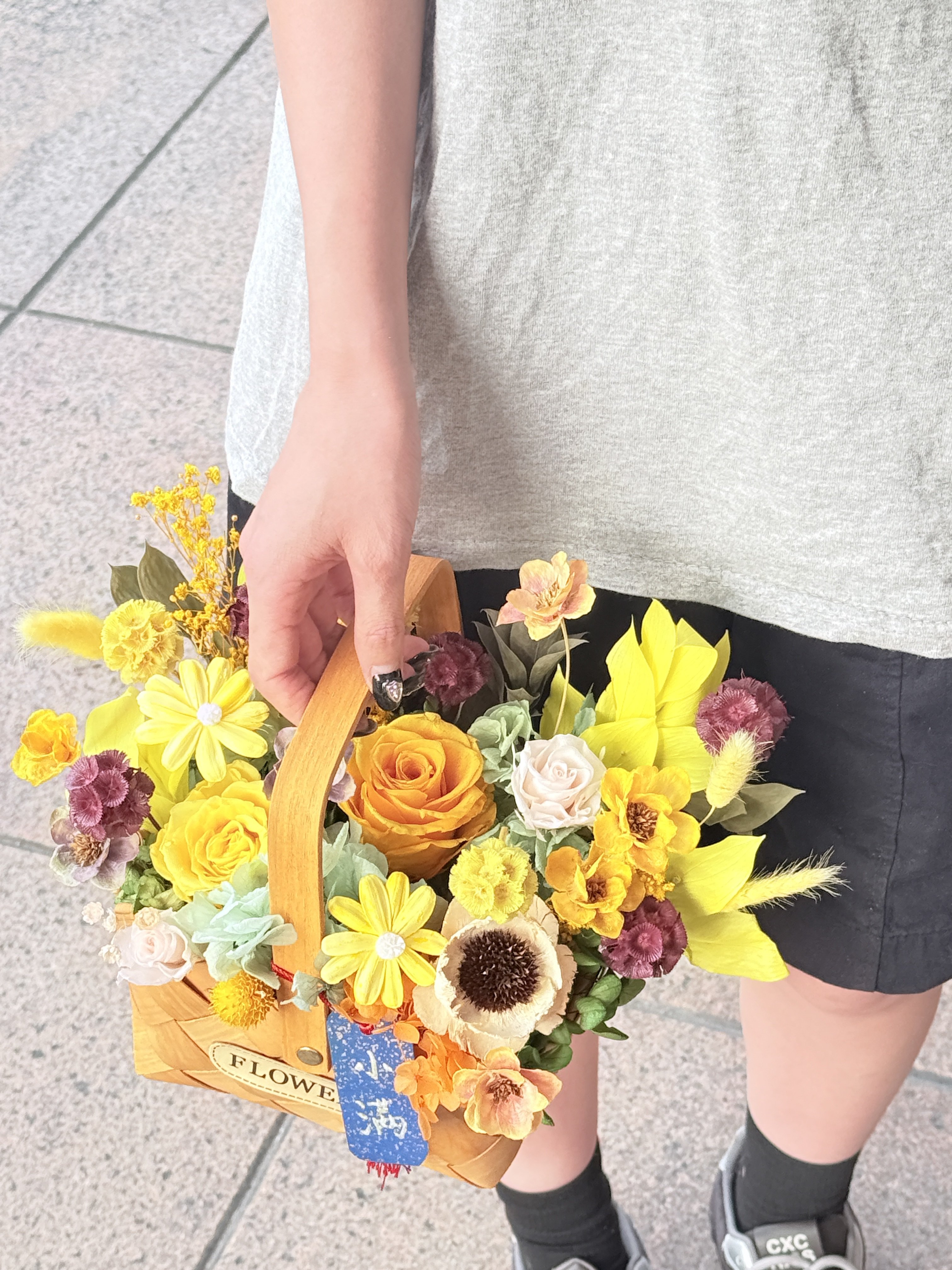 秋色中秋花礼真花永生花篮节日礼物乔迁之喜丰收季节花艺精致摆件