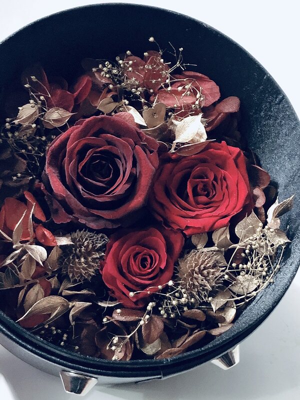 进口永生玫瑰花皮质小花盒母亲节