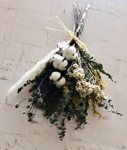 素雅乡村花艺进口法式梅刺果木棉芦苇千层倒挂花束墙面装饰花干花