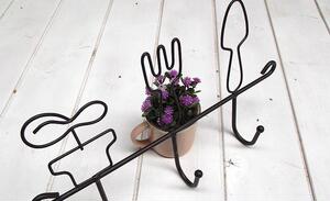 zakka铁艺园艺刀叉花盆造型黑质装饰挂钩厨房挂钩衣帽钩
