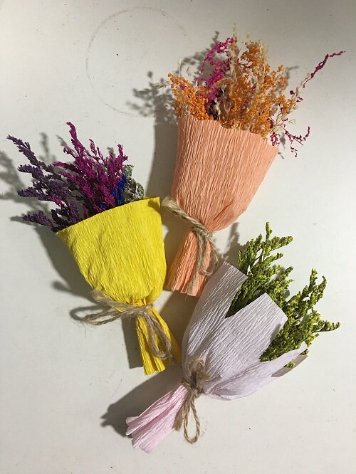 糖果色迷你干花束礼盒一束包邮彩色情人草杂锦花束情人母亲礼物