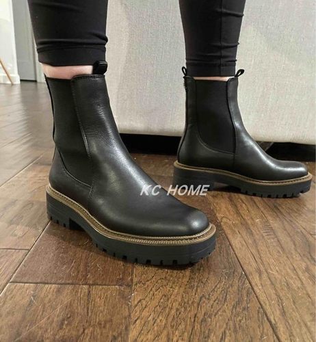 增高松紧带真皮女短靴SamEdelman