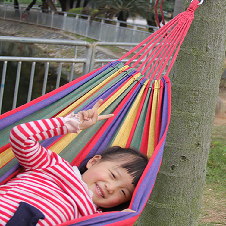 绑绳帆布加厚吊床户外野外野营午睡休闲秋千宿舍寝室内单双人秋千