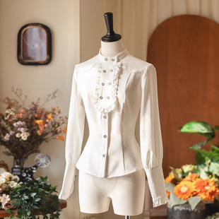 衬衣优雅古典秋季 森林衣橱原创复古小立领羊腿袖 森林颂歌