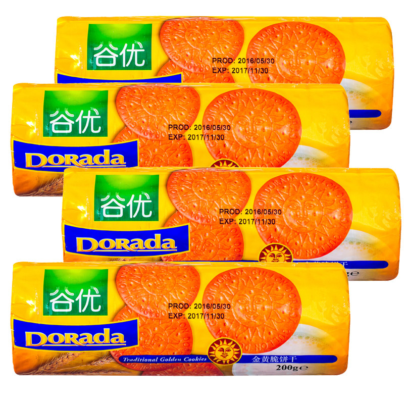 西班牙进口谷优饼干谷优金黄脆饼干谷物饼干粗粮饼代餐早餐200g袋