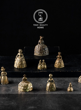 欧美黄铜铜铃铛西洋古董软装