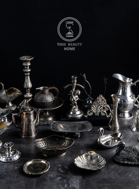 欧式风古董烛台摄影道具装饰摆件