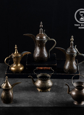 12.2  J新 欧式古董复古VINTAGE 黄铜装饰茶壶 道具装饰摆件 软装