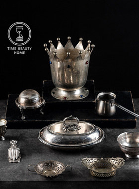 时光美器欧美镀银摆件