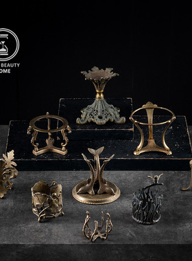 1.10 精 C组 欧美ins复古vintage 黄铜架子 水晶球架子 西洋古董