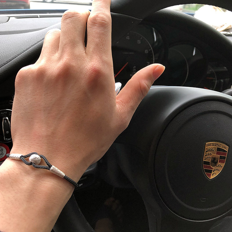 土耳其999纯银银丝编织手链男潮 古风情侣手绳女霸气森系送男友