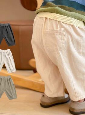 万能基础好穿夏款薄款春秋季男女儿童百搭婴儿纯色收口休闲裤宽松