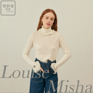 7折国现 |法国Louise Misha套头堆堆领长袖甜美纯色针织衫Saresta