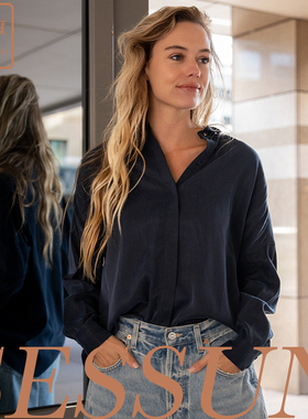 现货 法国Sessun 高级感暗纹衬衫经典复古宽松百搭上衣 Lady D