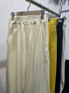 休闲女裤 春夏初秋穿纯色纯棉柔软舒适薄款 自然松紧腰均码 裤