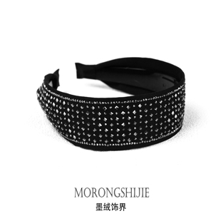时尚满钻发箍女黑色水钻发饰百搭装饰头箍新光头箍发箍