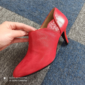 flower shopFED欧美时尚 Three 优雅闪钻圆头细高跟真皮女单鞋