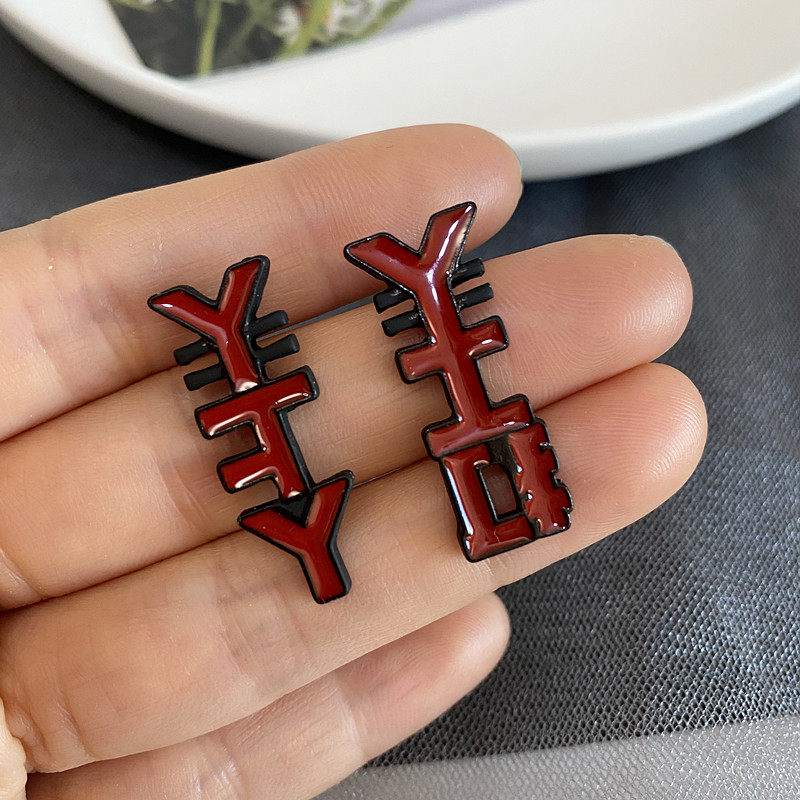 2021新款潮趣味创意金钱打工人文字耳环银针时尚搞笑耳钉耳饰品