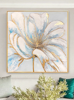 纯手绘油画鲜花肌理装饰画简约大气新年客厅彩绘餐厅沙发样板房