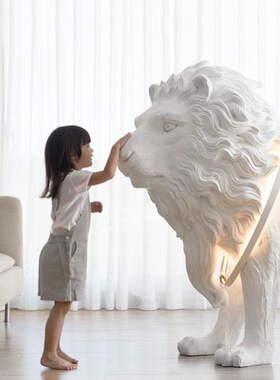 个性创意霸气狮子灯简约现代北欧轻奢客厅酒店大堂别墅落地灯