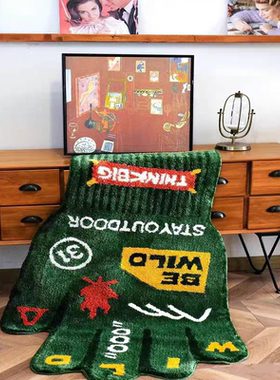 秋冬簇绒手套地毯客厅卧室床边吸水防滑地垫异形地毯卧室客厅不