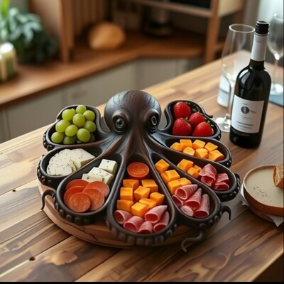 跨境新款Octopus Charcuterie Platter章鱼熟食拼盘水果拼盘