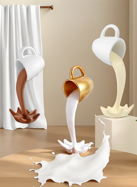 树脂3D漂浮咖啡杯Floating Coffee Cup 悬浮咖啡杯站立马克杯