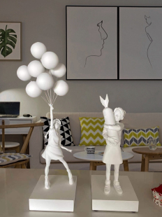 广东货高品质Banksy气球女孩摆件雕塑泡泡FlyingBalloonsGirlins