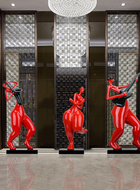 现代简约轻奢艺术品雕塑样板房玄关家居创意人物售楼处装饰品摆件