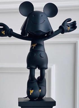 幽灵鬼面米奇摆件潮玩米老鼠手办卡通黑色树脂雕塑桌面模型送礼物