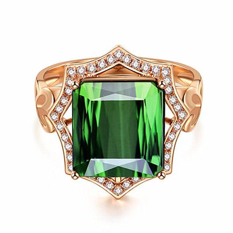 小众设计师款绿钻戒指D001