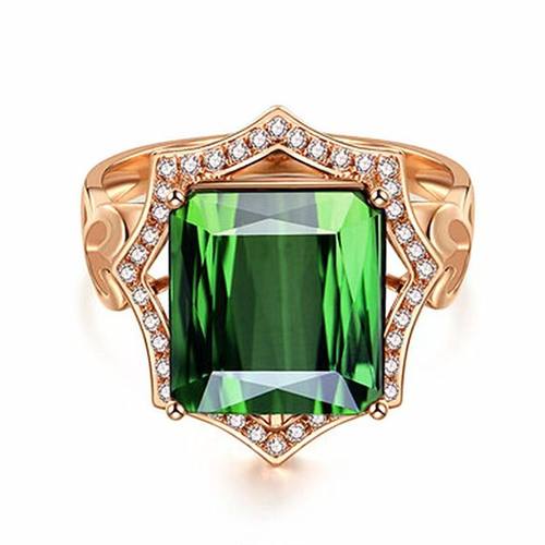 小众设计师款绿钻戒指D001