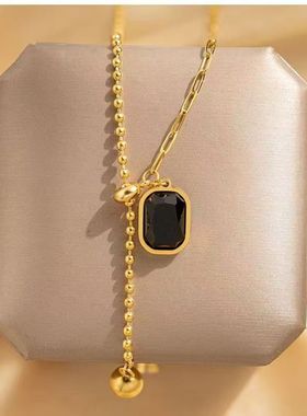 小众设计师可调节抽拉项链A012