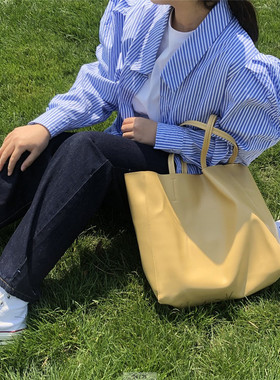 韩国大容量包包女2022新款潮时尚网红托特包百搭大学生上课单肩包