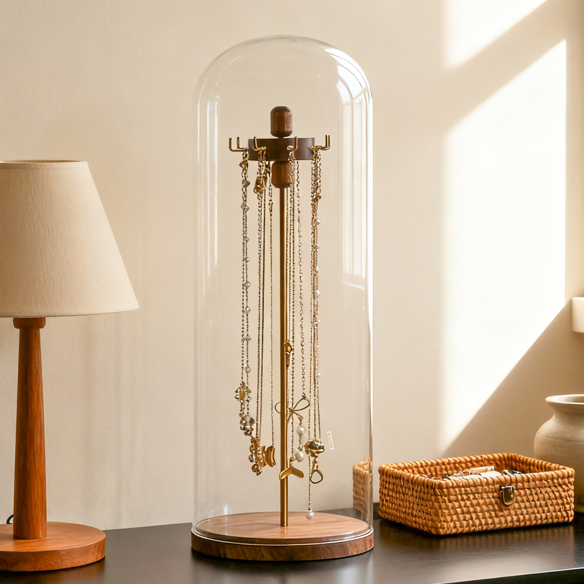 黑胡桃首饰项链收纳展示架挂架