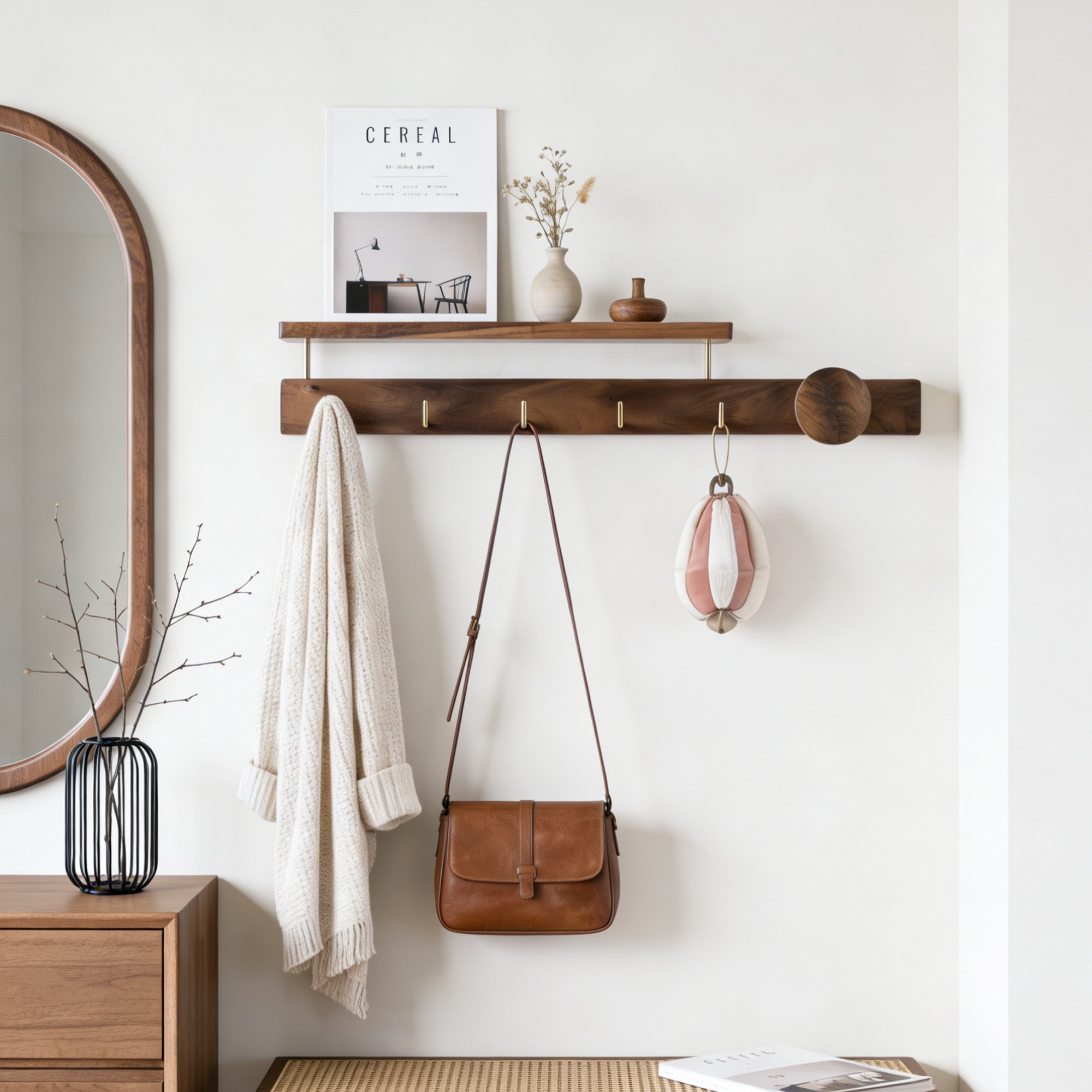 实木玄关挂衣架墙上壁挂免打孔卧室门后不占空间的挂钩挂衣服架子,住宅家具,衣帽架,淘宝优惠券,粉丝福利购,淘宝优惠卷