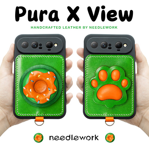 PuraXview甜甜圈猫爪支架手机壳