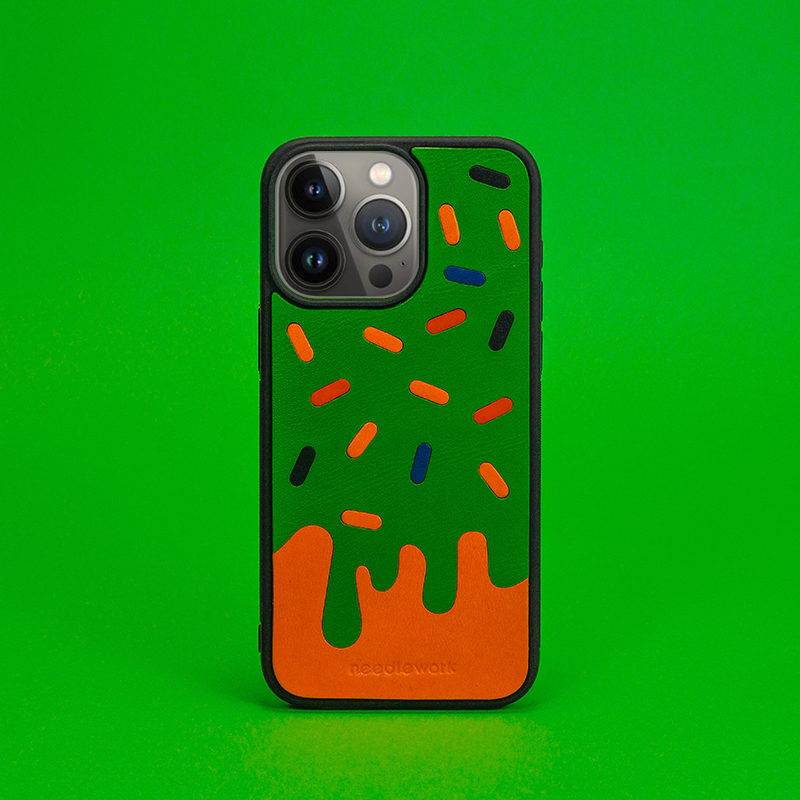 原创甜甜圈真皮手机壳挂绳可斜挎