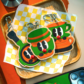 两针一线原创钥匙扣咖啡系列新款 挂件创意情侣礼物高级车钥匙挂饰