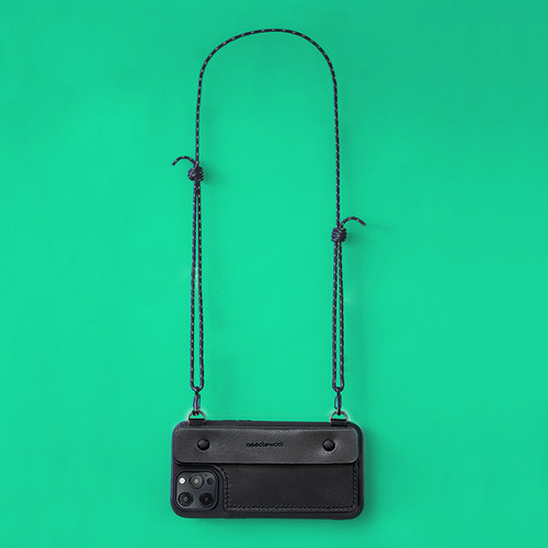 苹果16promax支架插卡真皮斜挎壳