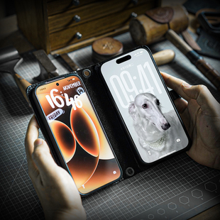 两针一线原创手机包斜挎双手机壳定制真皮保护套适用苹果华为小米