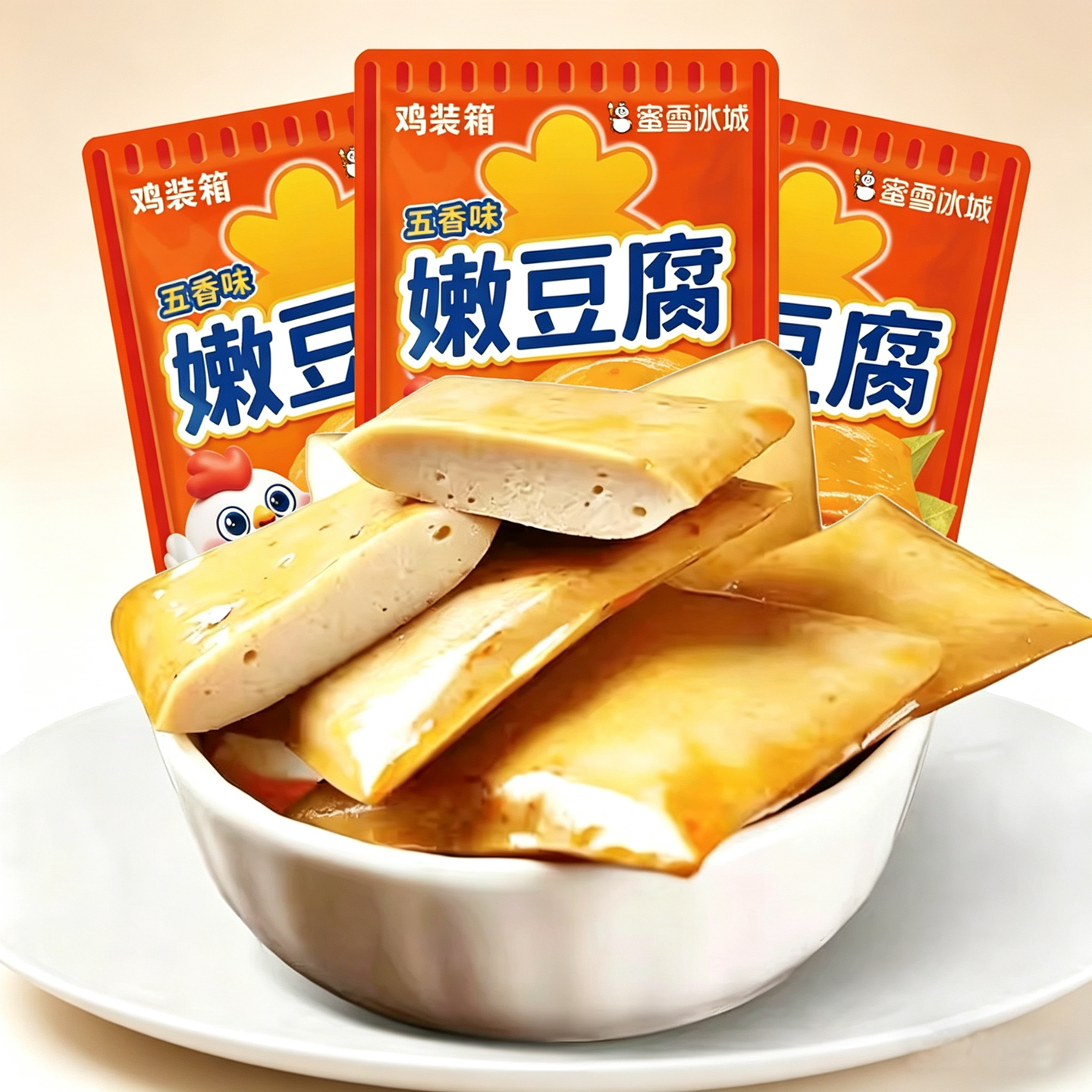 蜜雪冰城嫩豆腐五香味鸡装箱零食豆制品豆干食品辣味小吃休闲解馋