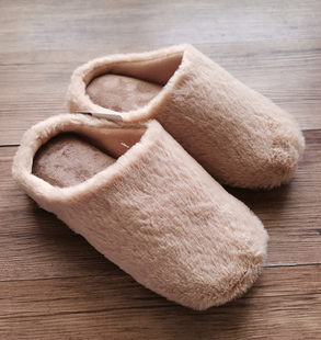 兔绒日式 日单新款 女款 冬季 ins家居防滑静音地板软底保暖拖 棉拖鞋