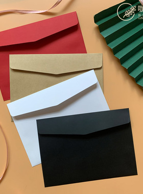 西式空白信封 7号牛皮纸5号 A5红色黑色照片7寸8寸收纳可定制LOGO