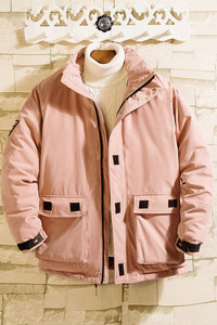 2020工装棉衣男 印花贴标挂拍 棉服外套立领棉袄男 MY39-P70-控98图片