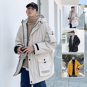 2020工装棉衣男港风 印花贴标棉服外套连帽棉袄男 MY53-P80-控108图片