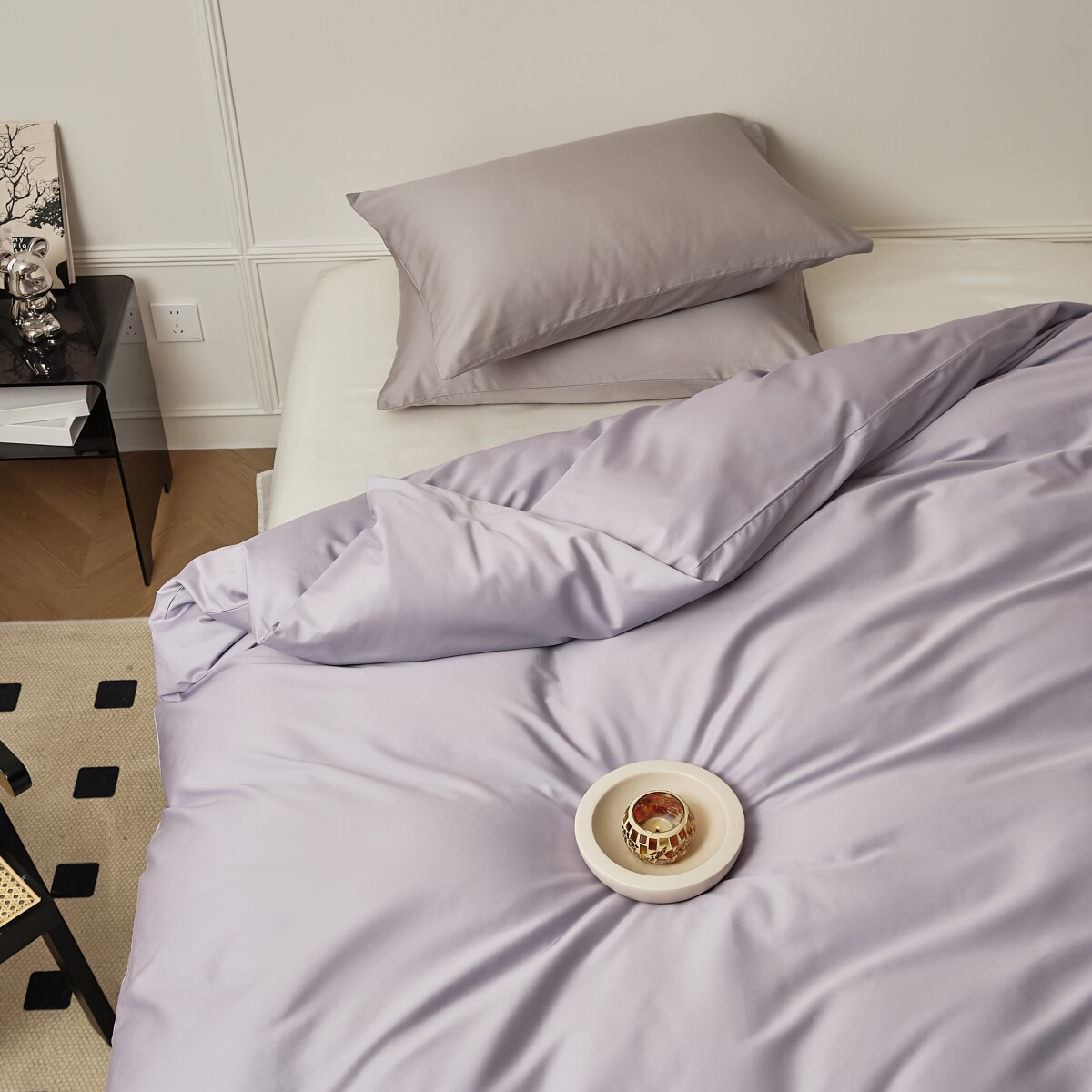 100支长绒棉单品 全棉美式单件被套枕套床笠床单纯棉简约美式纯色