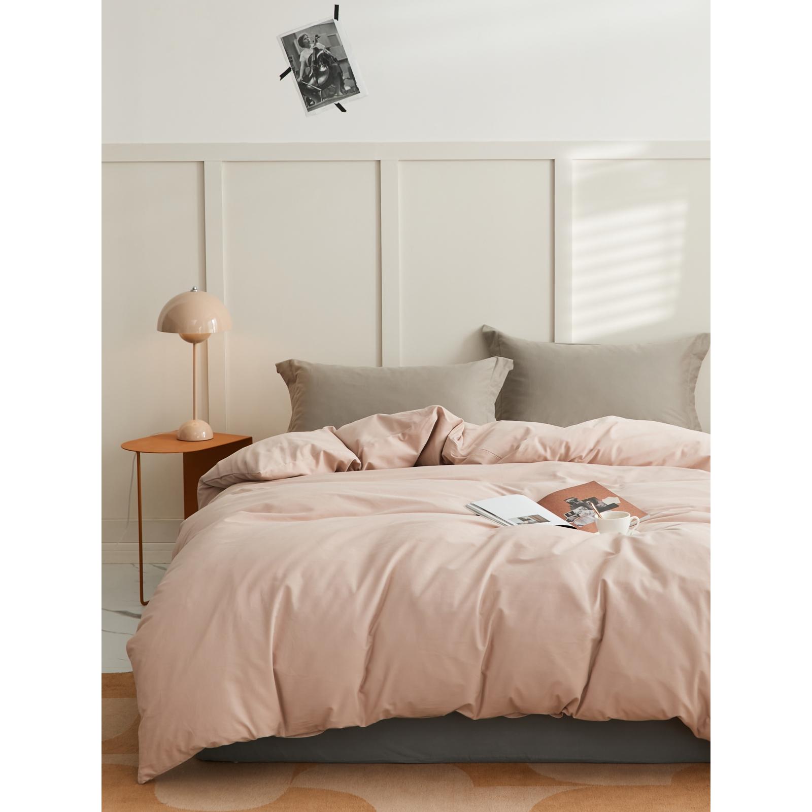 100支磨毛简约纯色单品被套枕套