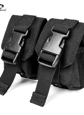 猛虎营户外战术双联SL包1000D黑色MOLLE系统附件腰包尼龙工具包